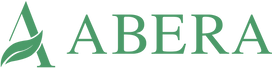 Green logo with the word 'ABERA' and a leaf-like design on a white background