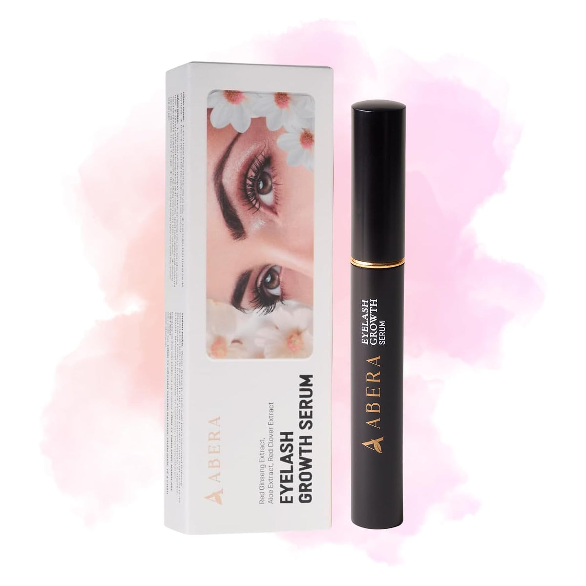 Abera Misan Eyelash Growth Serum – Natural Lash Booster with Red Ginseng, Biotin & Omega 3-6-9 – Fuller, Longer, Thicker Lashes – Safe for Sensitive Eyes