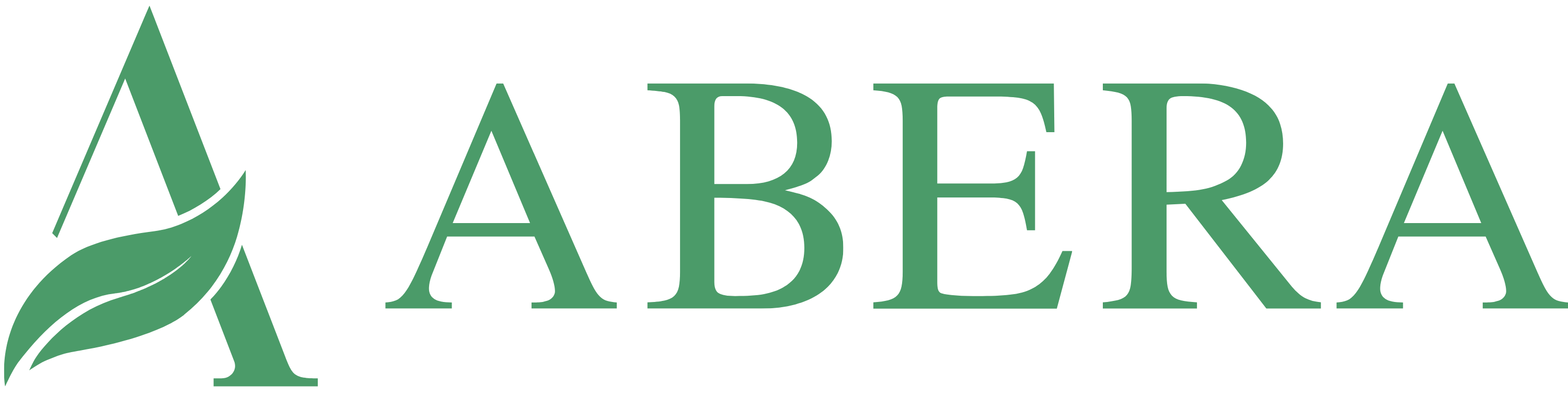 Green logo with the word 'ABERA' and a leaf-like design on a white background